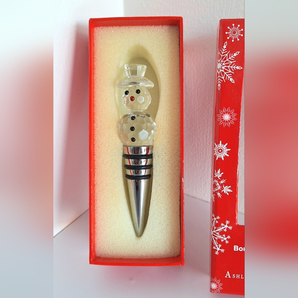 snowman bottle stopper
